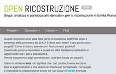 Nuovo sito web 'open ricostruzione'